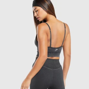 New Gymshark Sweat Seamless Washed Midi Tank Black