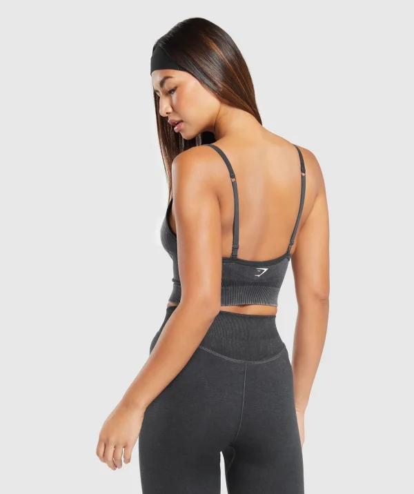 New Gymshark Sweat Seamless Washed Midi Tank Black