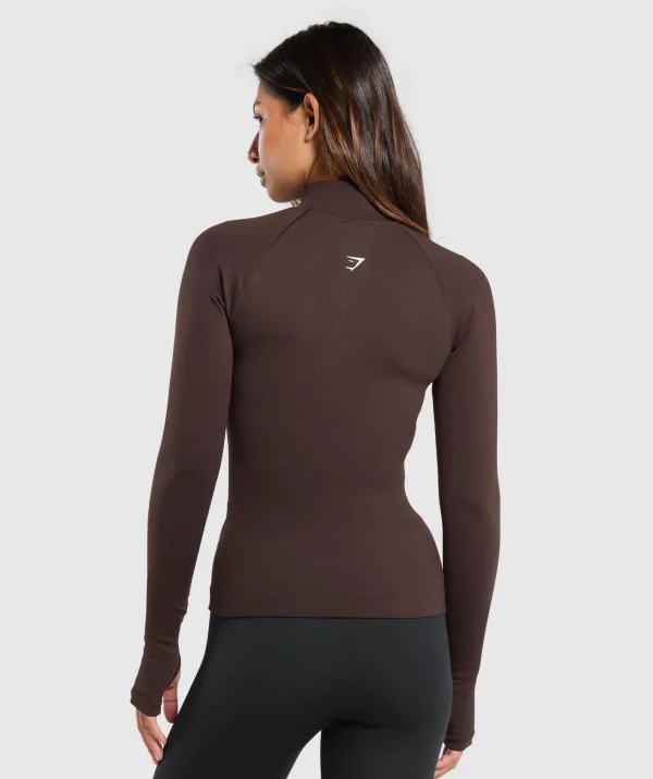 New Gymshark Sweat Seamless Zip Up Jacket HeritageBrown