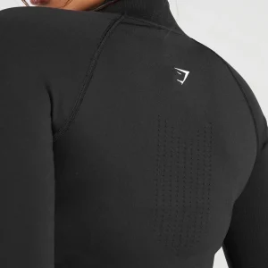 Sale Gymshark Sweat Seamless Zip Up Jacket Black