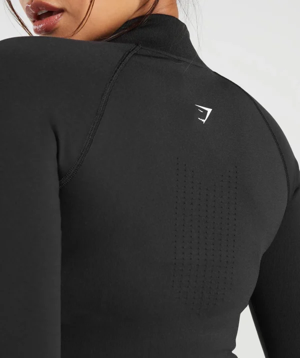 Sale Gymshark Sweat Seamless Zip Up Jacket Black