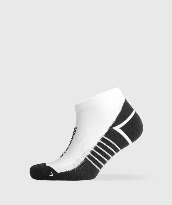 New Gymshark Tab Running Socks White/Black