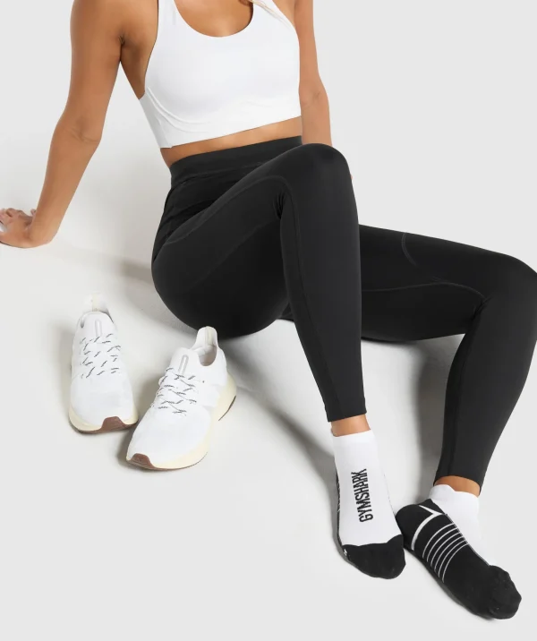 New Gymshark Tab Running Socks White/Black