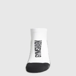 New Gymshark Tab Running Socks White/Black