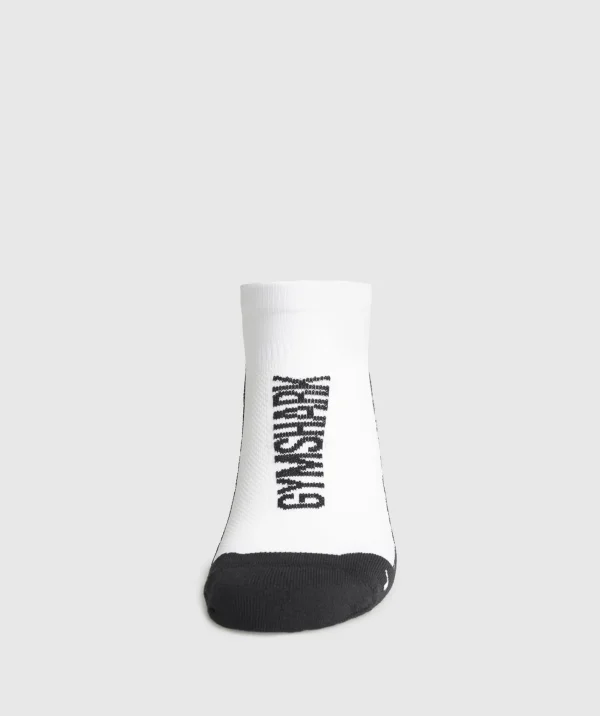 New Gymshark Tab Running Socks White/Black