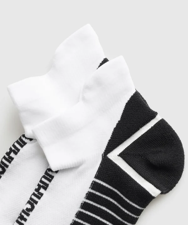 New Gymshark Tab Running Socks White/Black