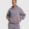 Clearance Gymshark Tattoo Oversized Hoodie FogPurple