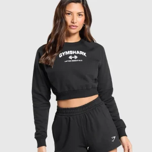 Outlet Gymshark Team GS Cropped Sweatshirt Black