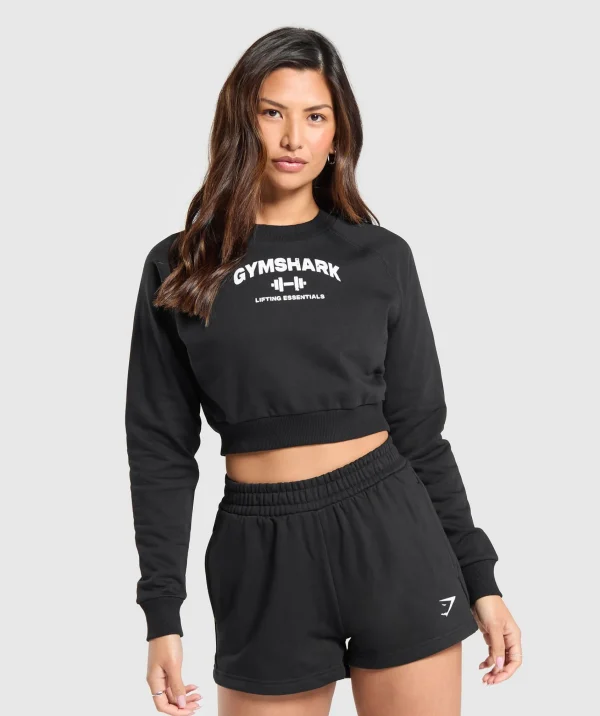 Outlet Gymshark Team GS Cropped Sweatshirt Black