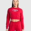 Sale Gymshark Team GS Cropped Sweatshirt CarmineRed