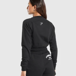 Outlet Gymshark Team GS Cropped Sweatshirt Black