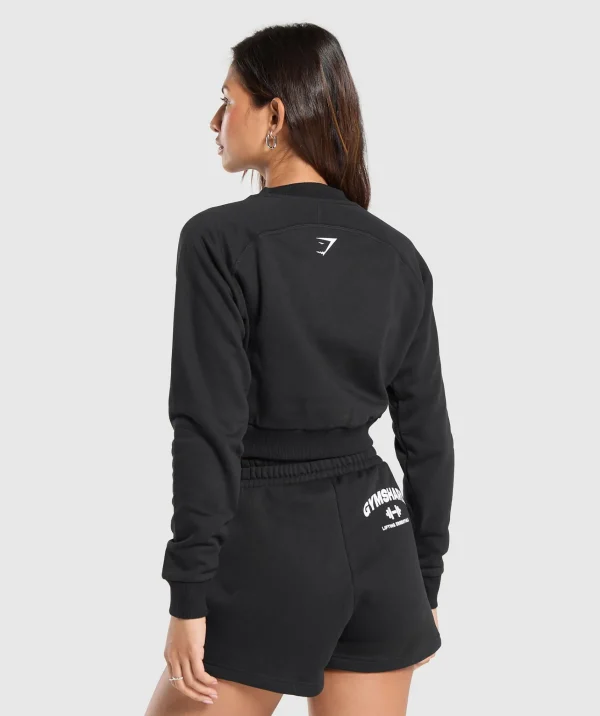 Outlet Gymshark Team GS Cropped Sweatshirt Black