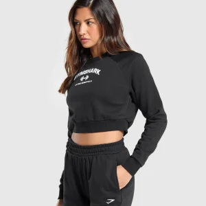 Outlet Gymshark Team GS Cropped Sweatshirt Black