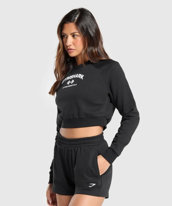 Outlet Gymshark Team GS Cropped Sweatshirt Black