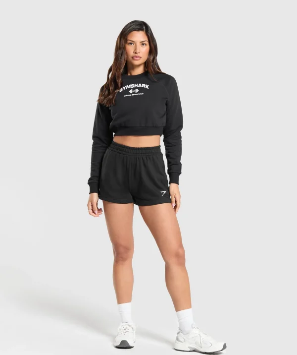 Outlet Gymshark Team GS Cropped Sweatshirt Black