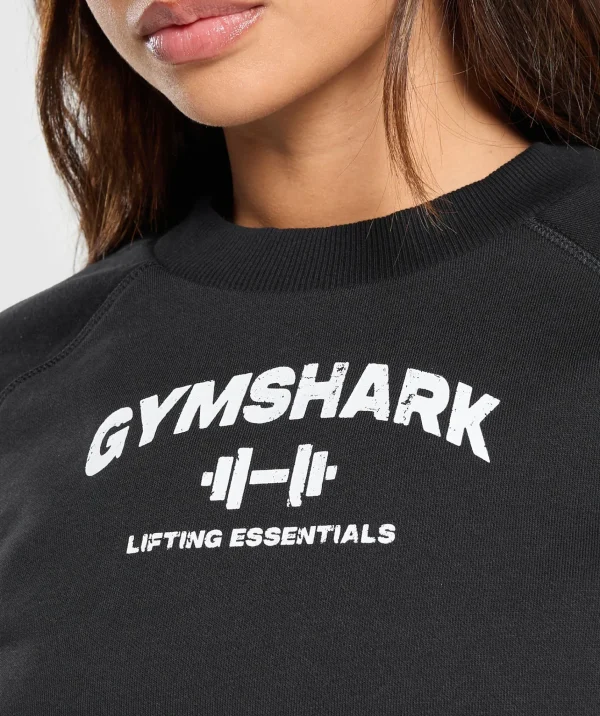 Outlet Gymshark Team GS Cropped Sweatshirt Black