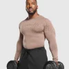 Discount Gymshark Tectonic Long Sleeve T-Shirt MochaMauve/WalnutBrown