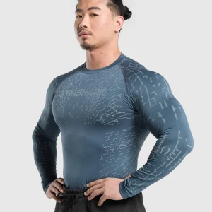 Clearance Gymshark Tectonic Long Sleeve T-Shirt CargoBlue/CoolBlue