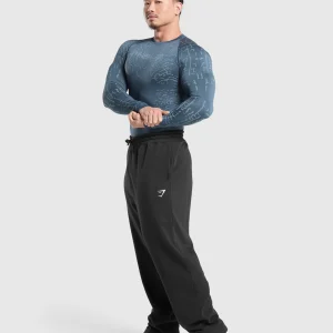 Clearance Gymshark Tectonic Long Sleeve T-Shirt CargoBlue/CoolBlue