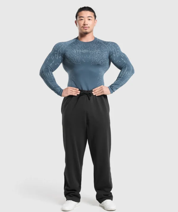 Clearance Gymshark Tectonic Long Sleeve T-Shirt CargoBlue/CoolBlue