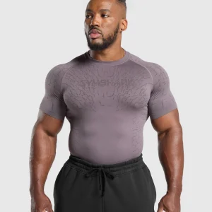 New Gymshark Tectonic Seamless T Shirt BrushedPurple/GreyedPurple