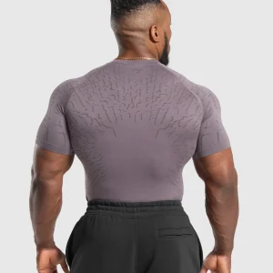 New Gymshark Tectonic Seamless T Shirt BrushedPurple/GreyedPurple