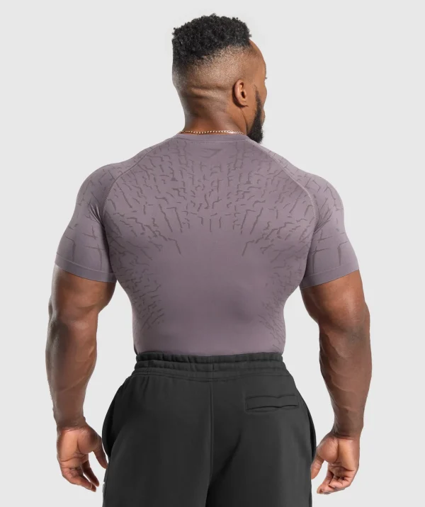 New Gymshark Tectonic Seamless T Shirt BrushedPurple/GreyedPurple