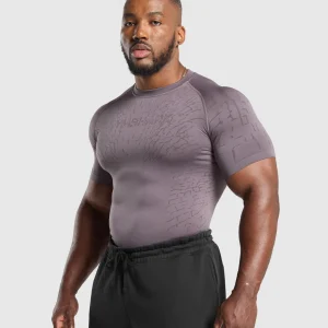 New Gymshark Tectonic Seamless T Shirt BrushedPurple/GreyedPurple