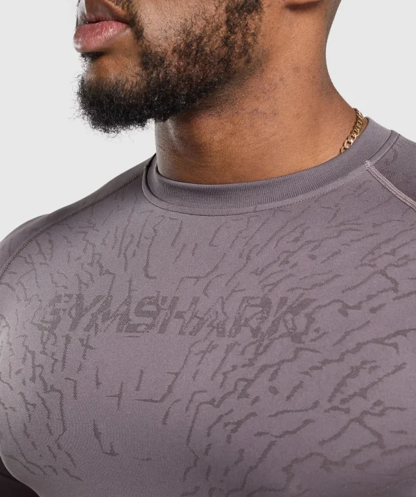 New Gymshark Tectonic Seamless T Shirt BrushedPurple/GreyedPurple