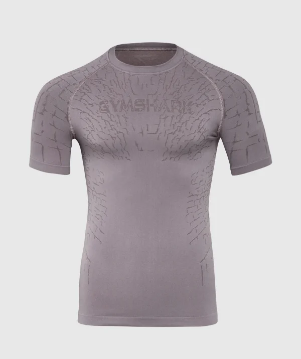 New Gymshark Tectonic Seamless T Shirt BrushedPurple/GreyedPurple