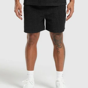 Online Gymshark Towelling 7" Shorts Black