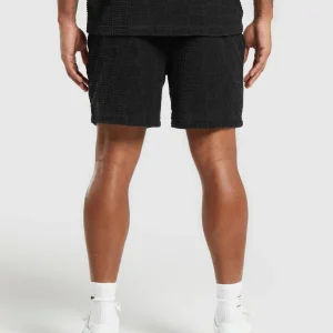 Online Gymshark Towelling 7" Shorts Black