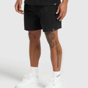 Online Gymshark Towelling 7" Shorts Black