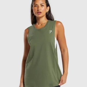 Discount Gymshark Training Drop Arm Tank CoreOlive