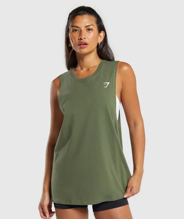 Discount Gymshark Training Drop Arm Tank CoreOlive