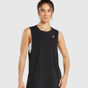 Fashion Gymshark Training Drop Arm Tank Black