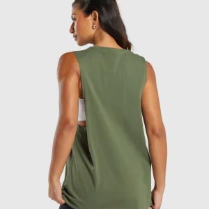 Discount Gymshark Training Drop Arm Tank CoreOlive