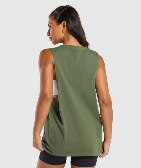 Discount Gymshark Training Drop Arm Tank CoreOlive