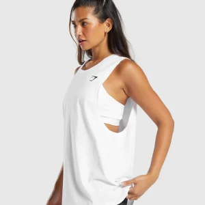 Best Gymshark Training Drop Arm Tank White