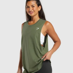 Discount Gymshark Training Drop Arm Tank CoreOlive