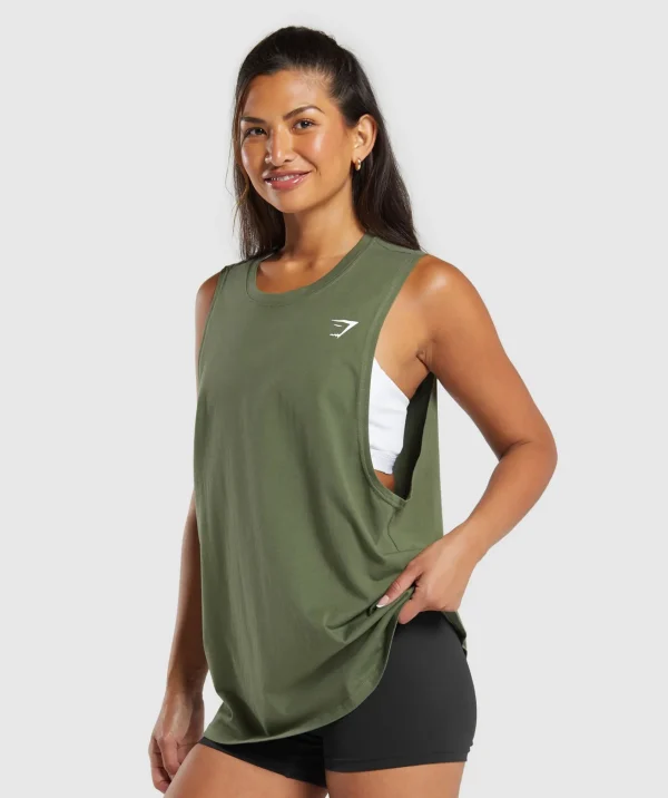 Discount Gymshark Training Drop Arm Tank CoreOlive