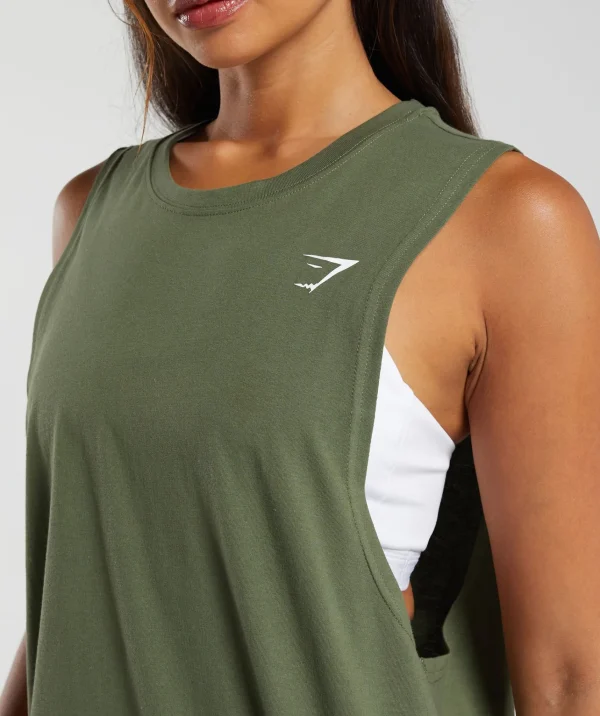 Discount Gymshark Training Drop Arm Tank CoreOlive