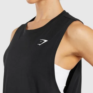 Fashion Gymshark Training Drop Arm Tank Black