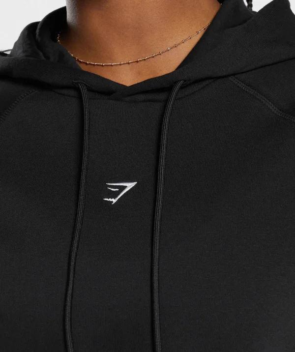 Clearance Gymshark Training Fleece Cropped Hoodie Black