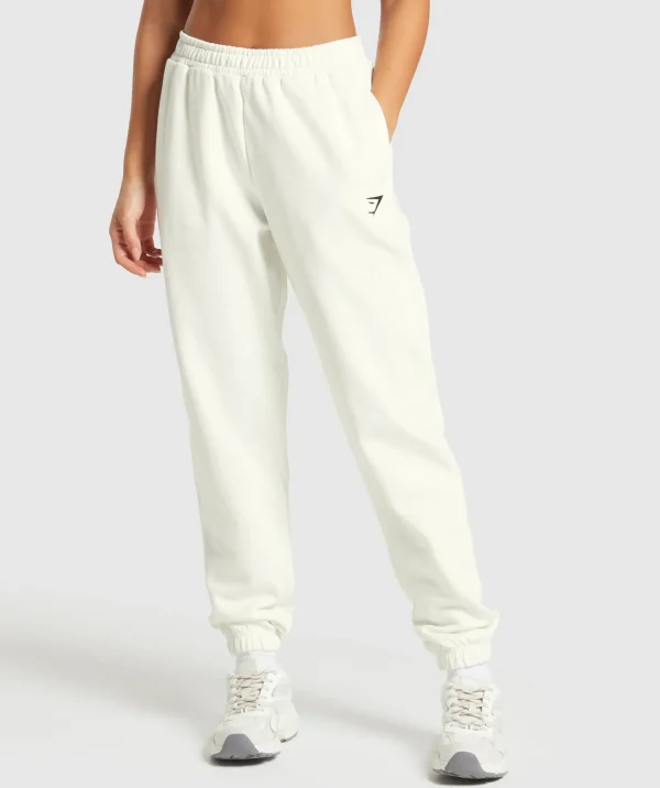 Hot Gymshark Training Fleece Joggers SoftWhite