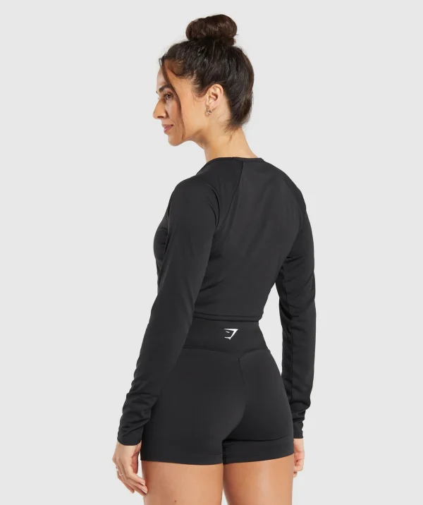 New Gymshark Training Long Sleeve Crop Top Black