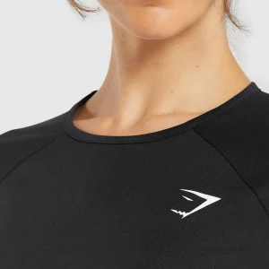 New Gymshark Training Long Sleeve Crop Top Black