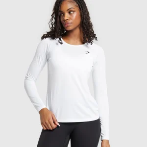 Hot Gymshark Training Long Sleeve Top White