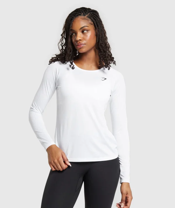 Hot Gymshark Training Long Sleeve Top White