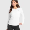 Online Gymshark Training Long Sleeve Top White